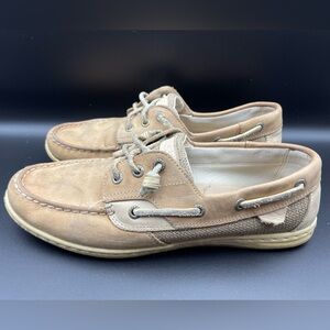 Sperry SONGFISH Linen Oat Boat Shoes STS95588 Women’s 10